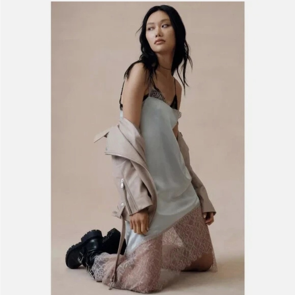 Silk slip lace dress